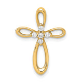 14k 1/10ct. Diamond Cross Chain Slide