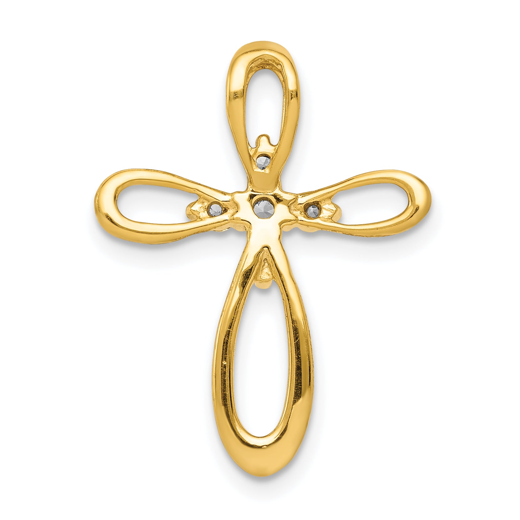 14k 1/5ct. Diamond Cross Chain Slide