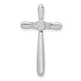 14k White Gold 1/10ct. Diamond Cross Chain Slide