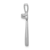 14k White Gold 1/10ct. Diamond Cross Chain Slide