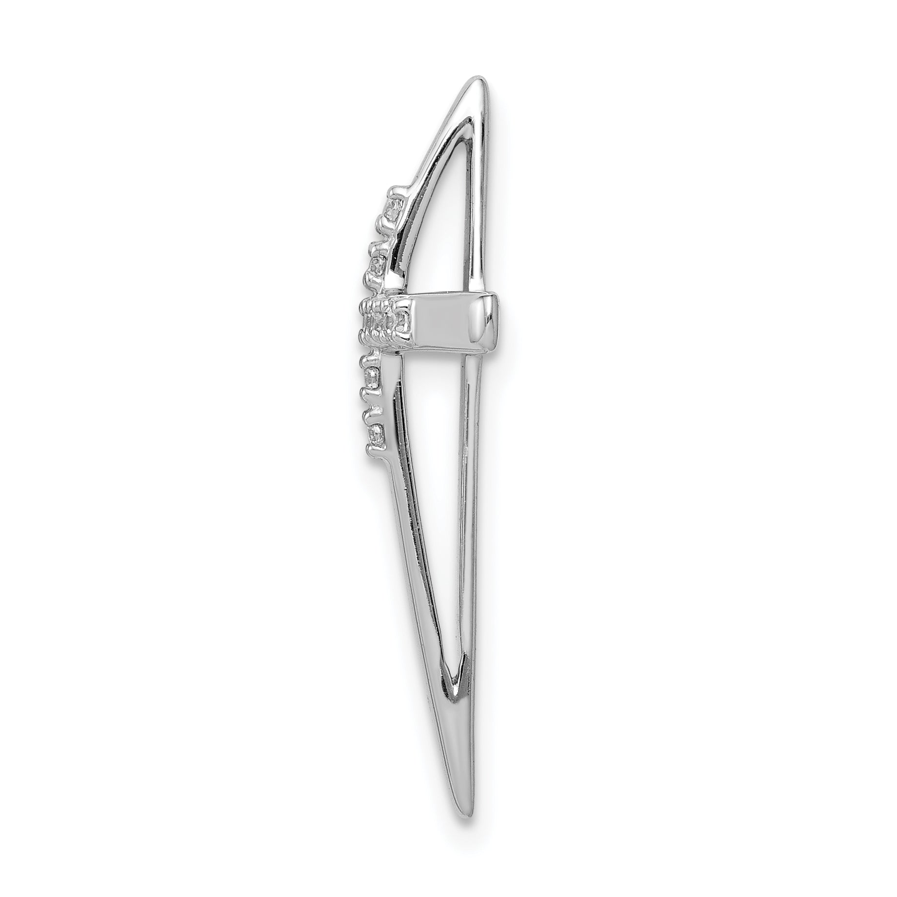14k White Gold 1/10ct. Diamond Cross Chain Slide
