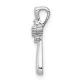 14k White Gold 1/20ct. 5-Stone Diamond Cross Chain Slide
