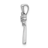 14k White Gold 1/6ct. 5-Stone Diamond Cross Chain Slide