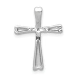 14k White Gold 1/6ct. 5-Stone Diamond Cross Chain Slide