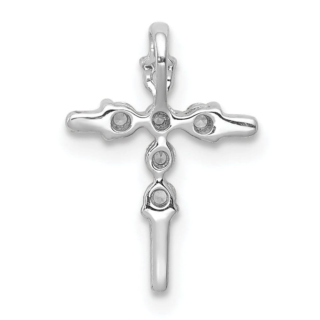 14k White Gold 1/6ct. Diamond Cross Chain Slide