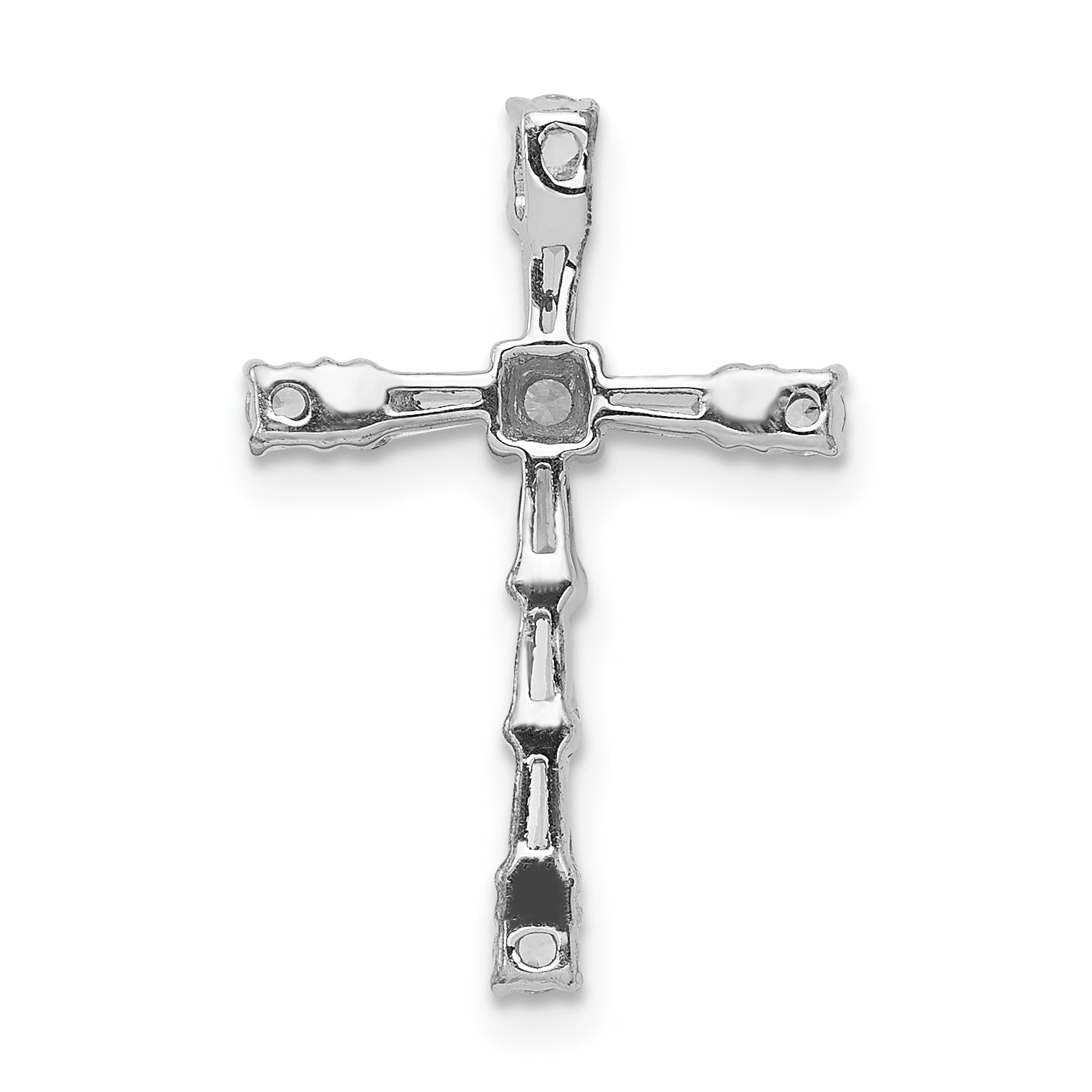 14k White Gold 1/3ct. Diamond Cross Chain Slide