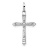 14k White Gold 1/10ct. Diamond Cross Pendant