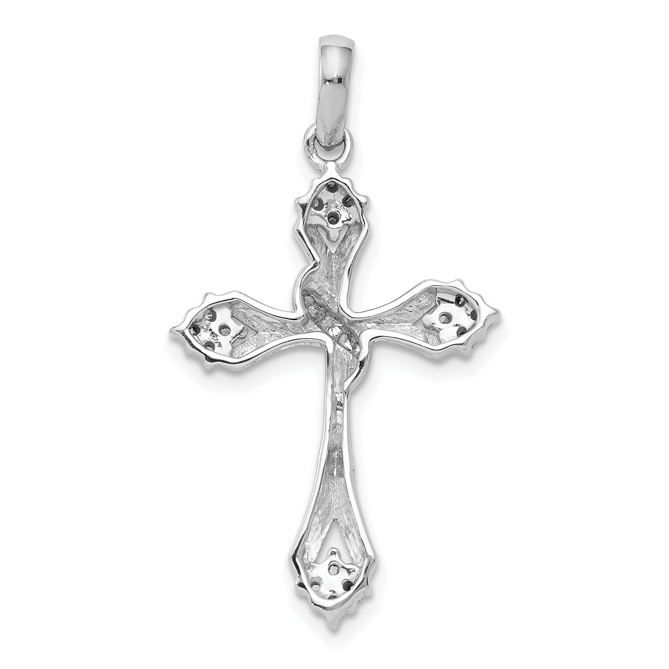 14k White Gold 1/5ct. Diamond Cross Pendant