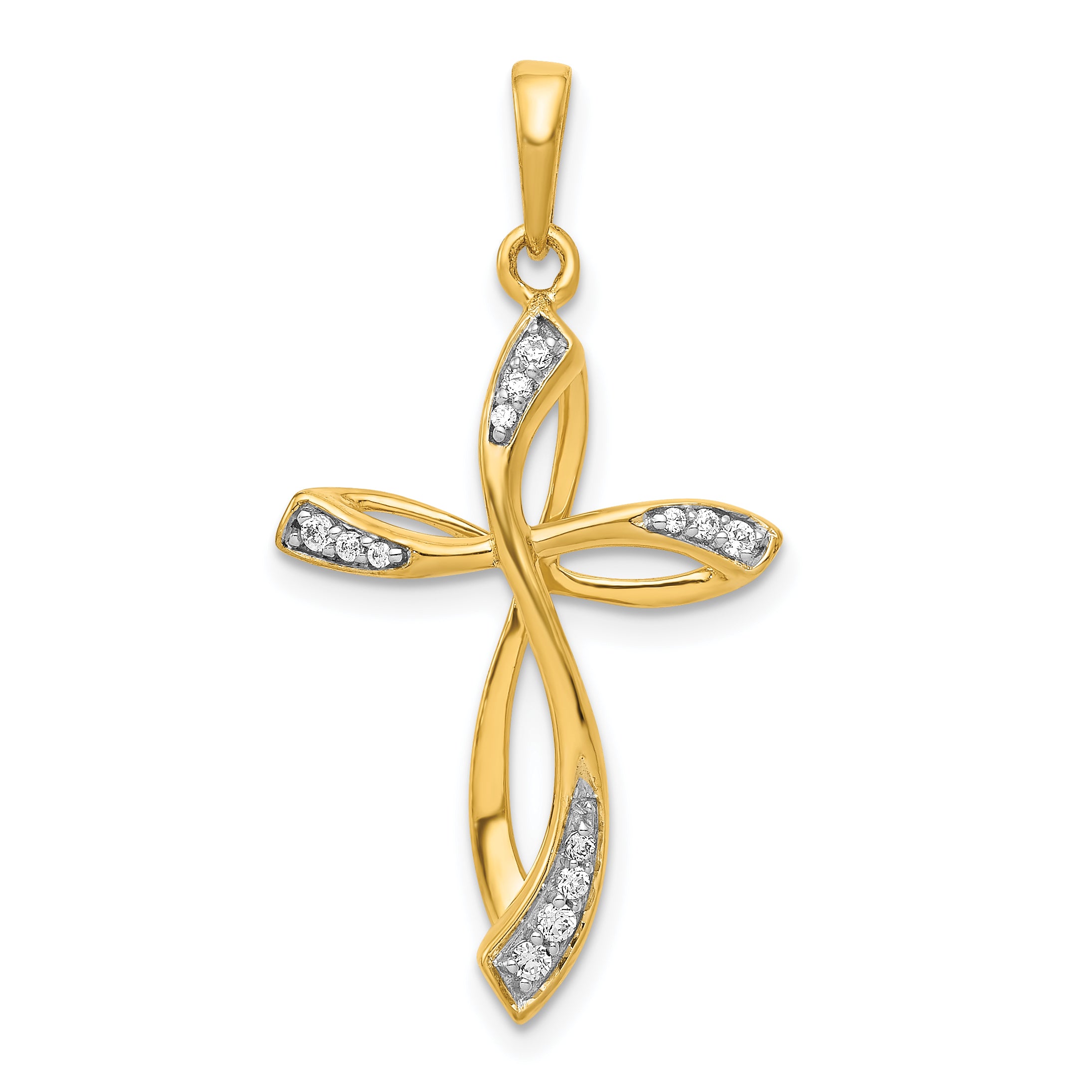 14k 1/10ct. Diamond Cross Pendant