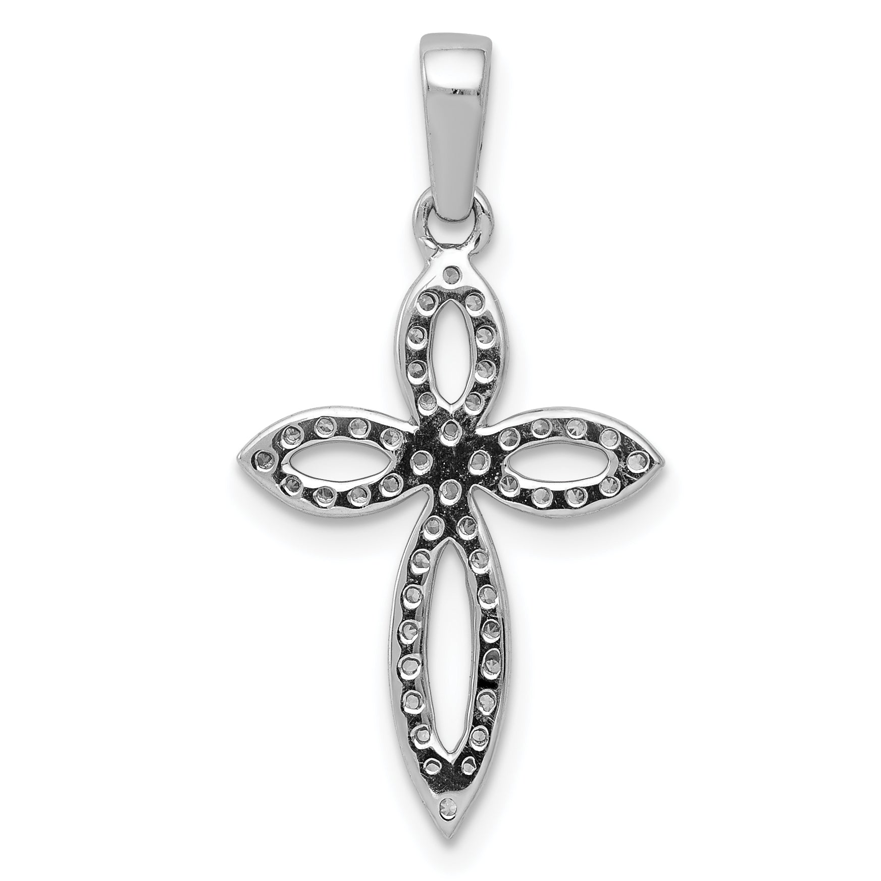 14k White Gold 1/5ct. Diamond Cross Pendant