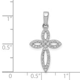 14k White Gold 1/5ct. Diamond Cross Pendant