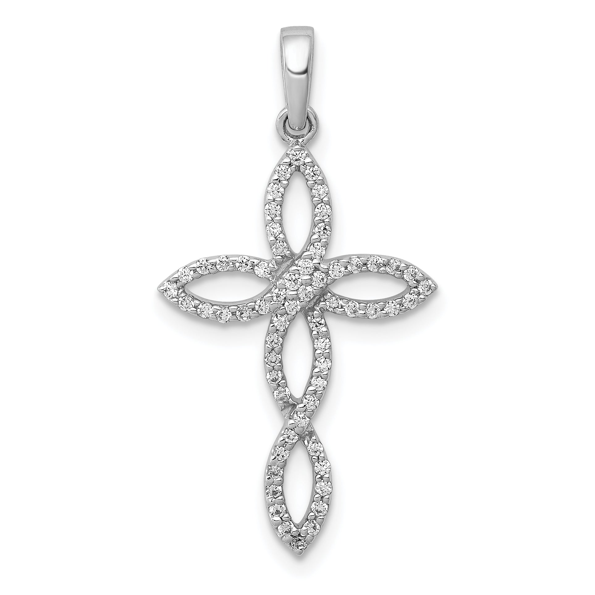 14k White Gold 1/4ct. Diamond Cross Pendant