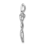 14k White Gold 1/6ct. Diamond Twisted Cross Chain Slide