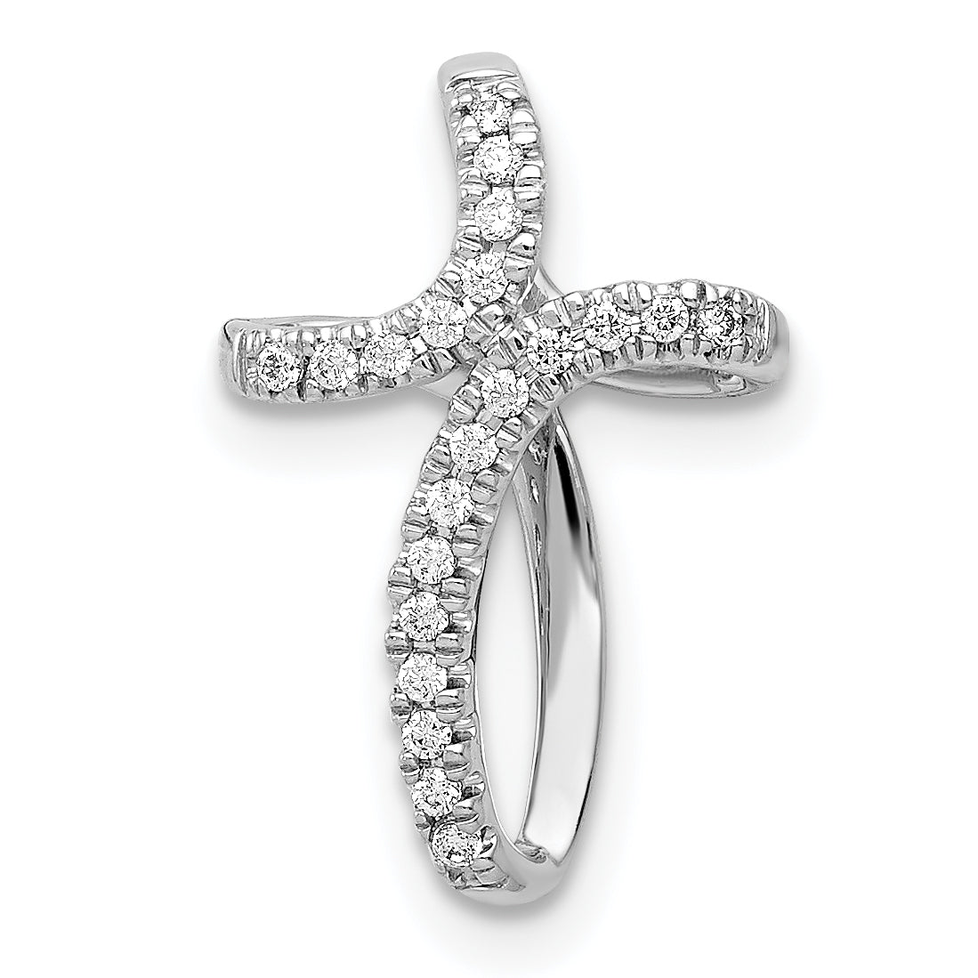 14k White Gold 1/15ct. Diamond Cross Pendant