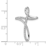 14k White Gold 1/5ct. Diamond Cross Chain Slide