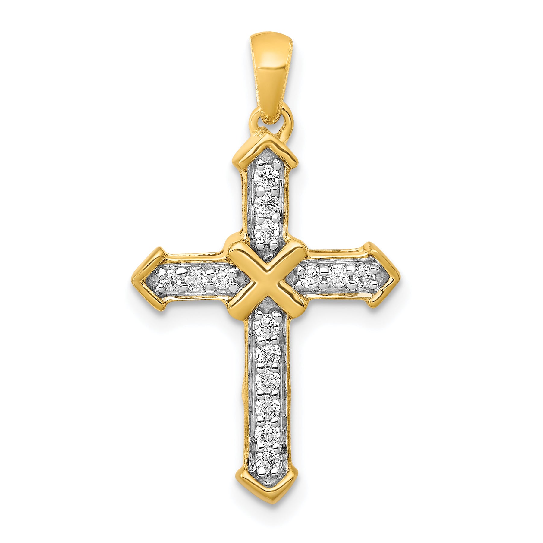 14k Passion Diamond Cross Pendant