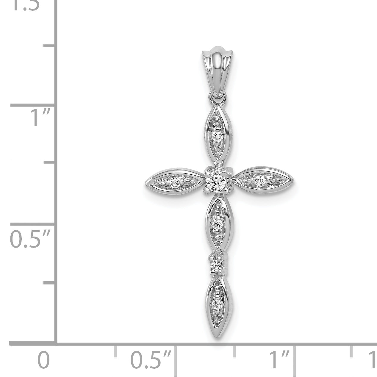14k White Gold 1/10ct. Diamond Cross Pendant