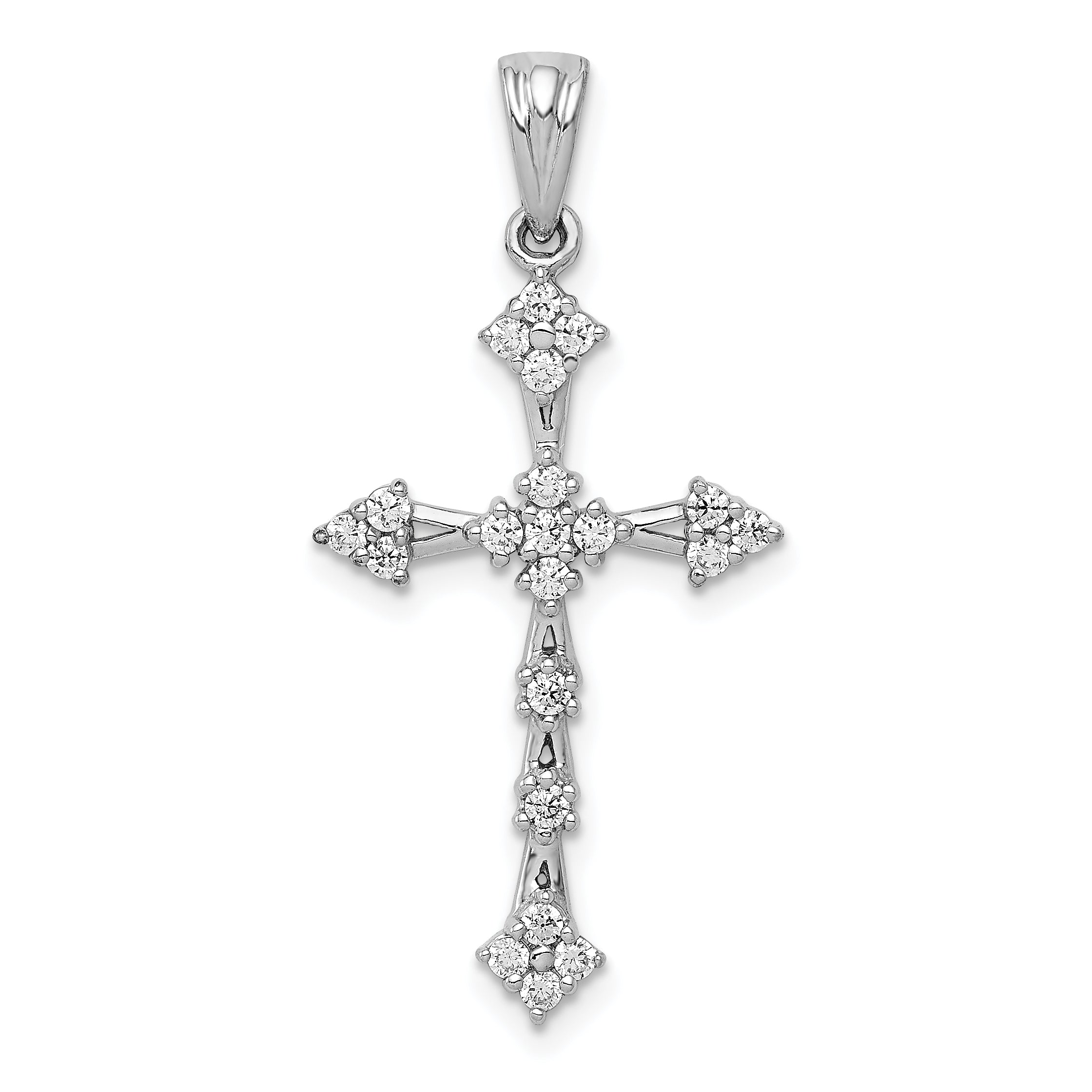 14k White Gold 1/4ct. Diamond Cross Pendant