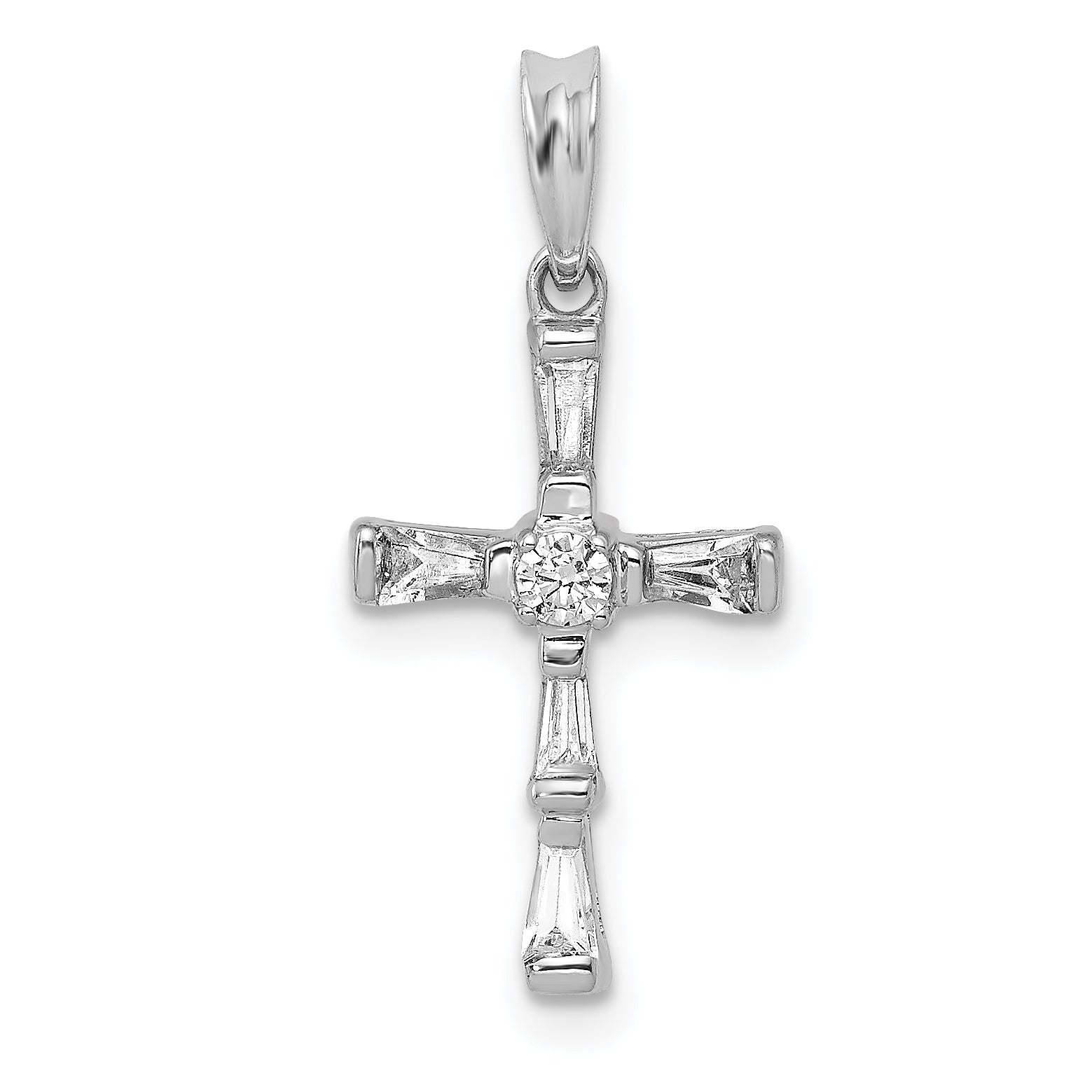14k White Gold 1/5ct. Diamond Cross Pendant