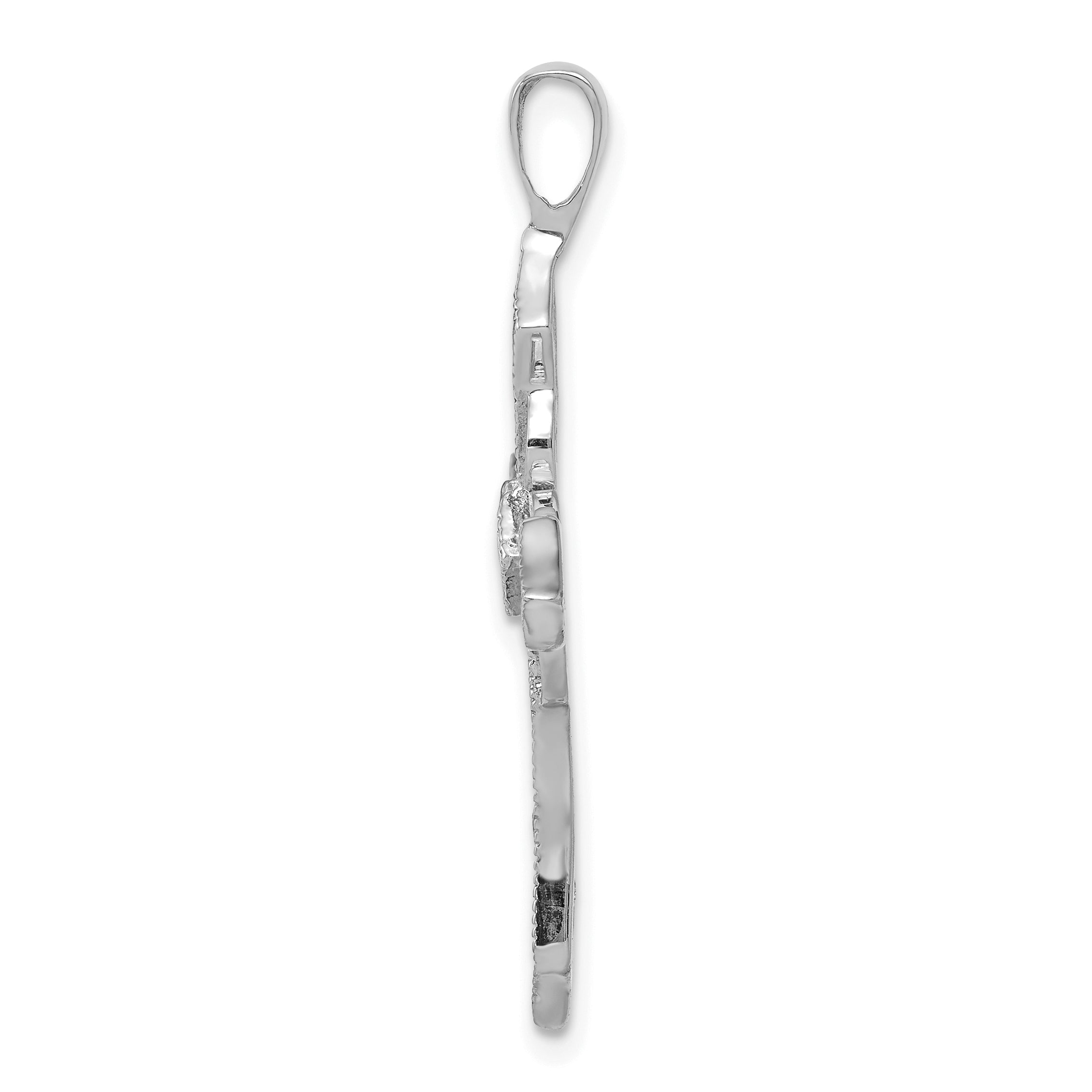 14k White Gold AA Diamond Passion Cross pendant