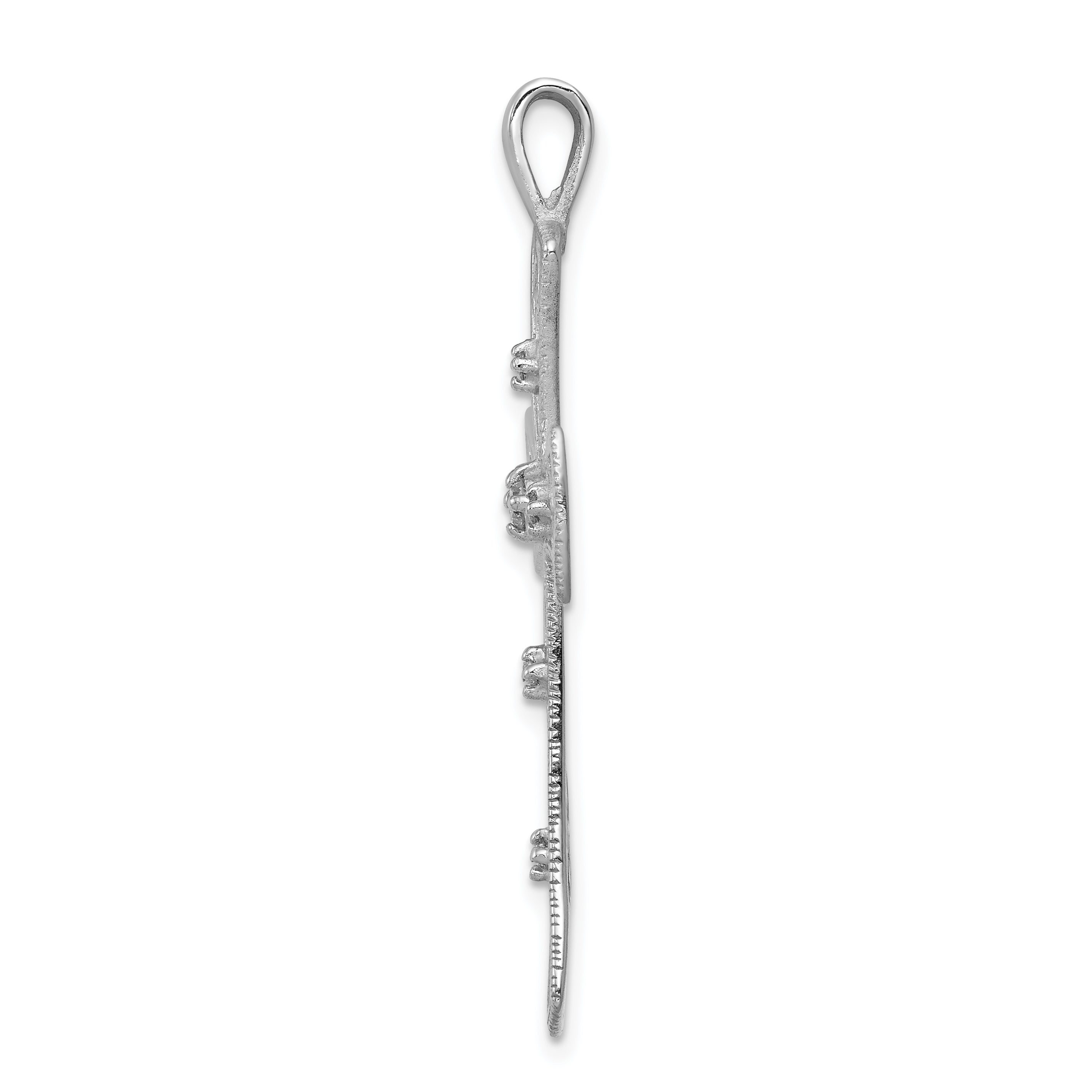 14k White Gold AA Diamond Cross Pendant