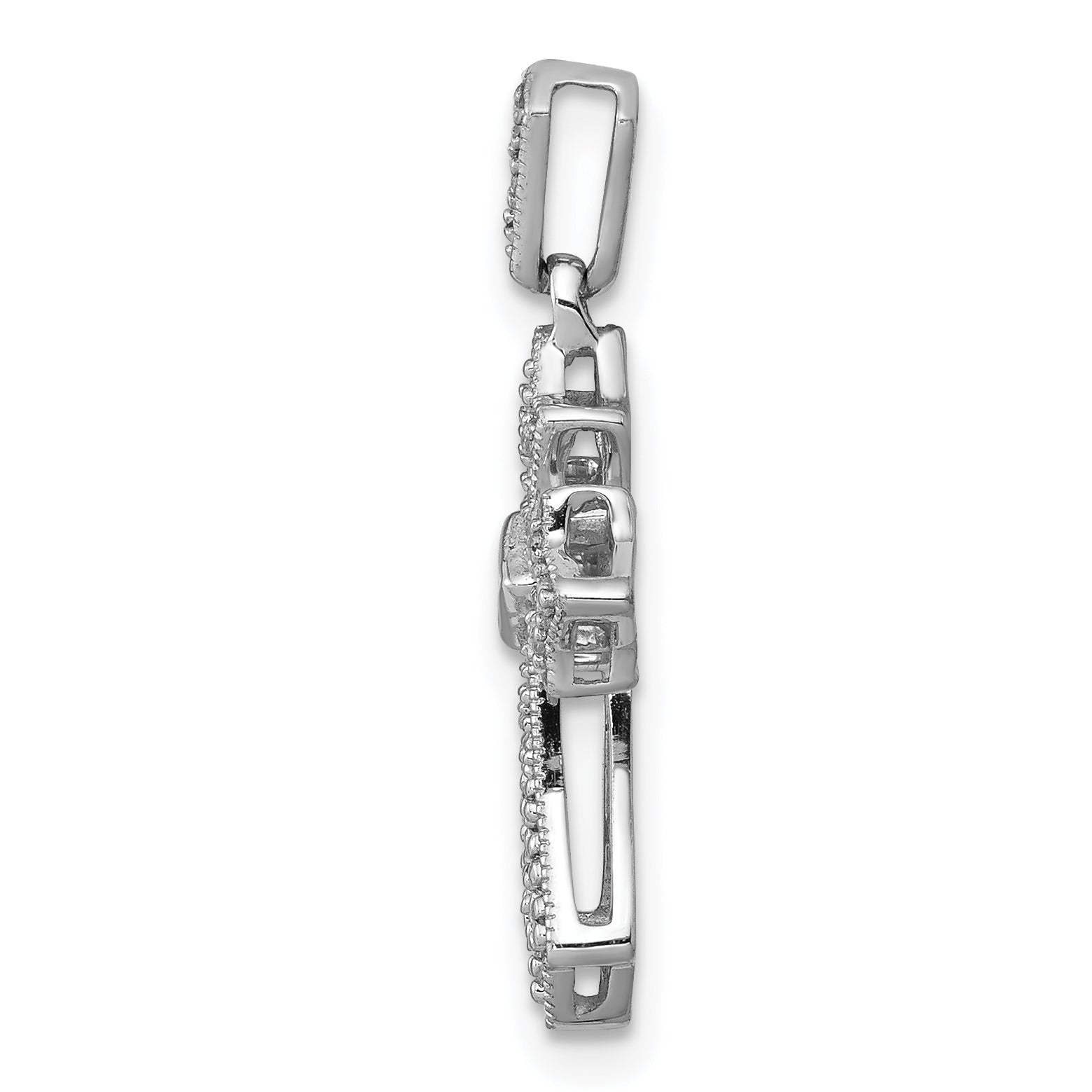 14k White Gold 1/10ct. Diamond Fancy Cross Pendant