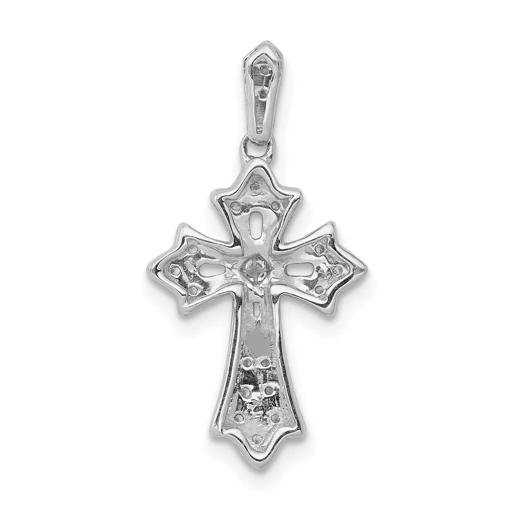 14k White Gold 1/10ct. Diamond Fancy Cross Pendant