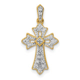 14k 1/10ct. Diamond Fancy Cross Pendant