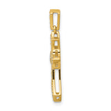 14k  1/6ct. Diamond Fleur de Lis Cross Pendant