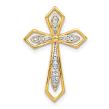 14k 1/15ct. Diamond Cross Chain Slide