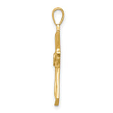 14k AA Diamond Cross w/ Heart Center Pendant