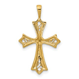 14k AA Diamond Cross w/ Heart Center Pendant