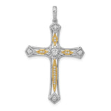 14k Two-tone 1/5ct. Diamond Cross Pendant