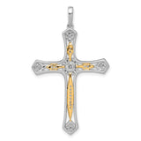 14k Two-tone 1/5ct. Diamond Cross Pendant