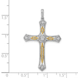 14k Two-tone 1/5ct. Diamond Cross Pendant
