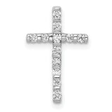 14k White Gold 1/4ct. Diamond Cross Chain Slide