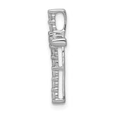 14k White Gold 1/4ct. Diamond Cross Chain Slide