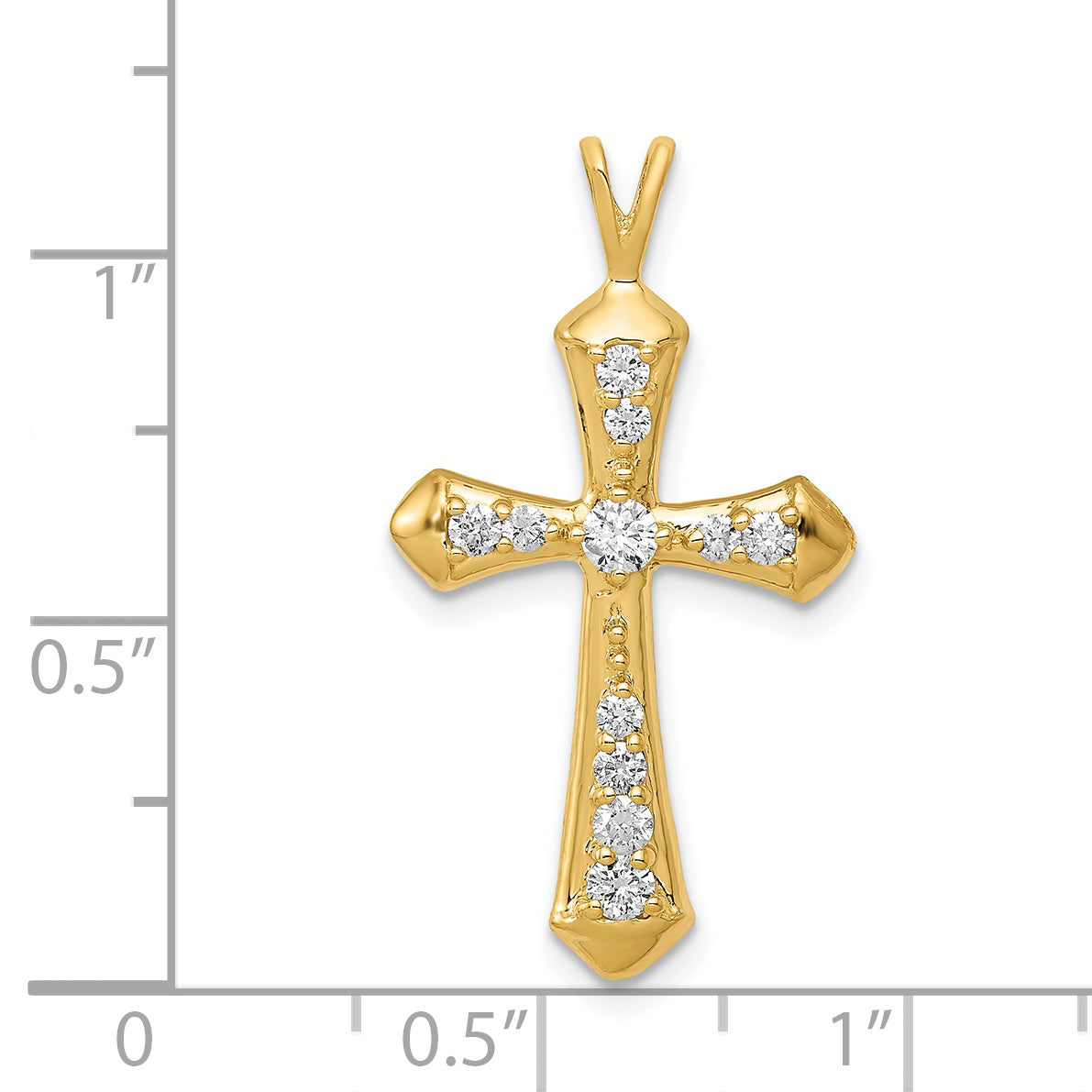 14k AA Diamond Passion Cross Pendant