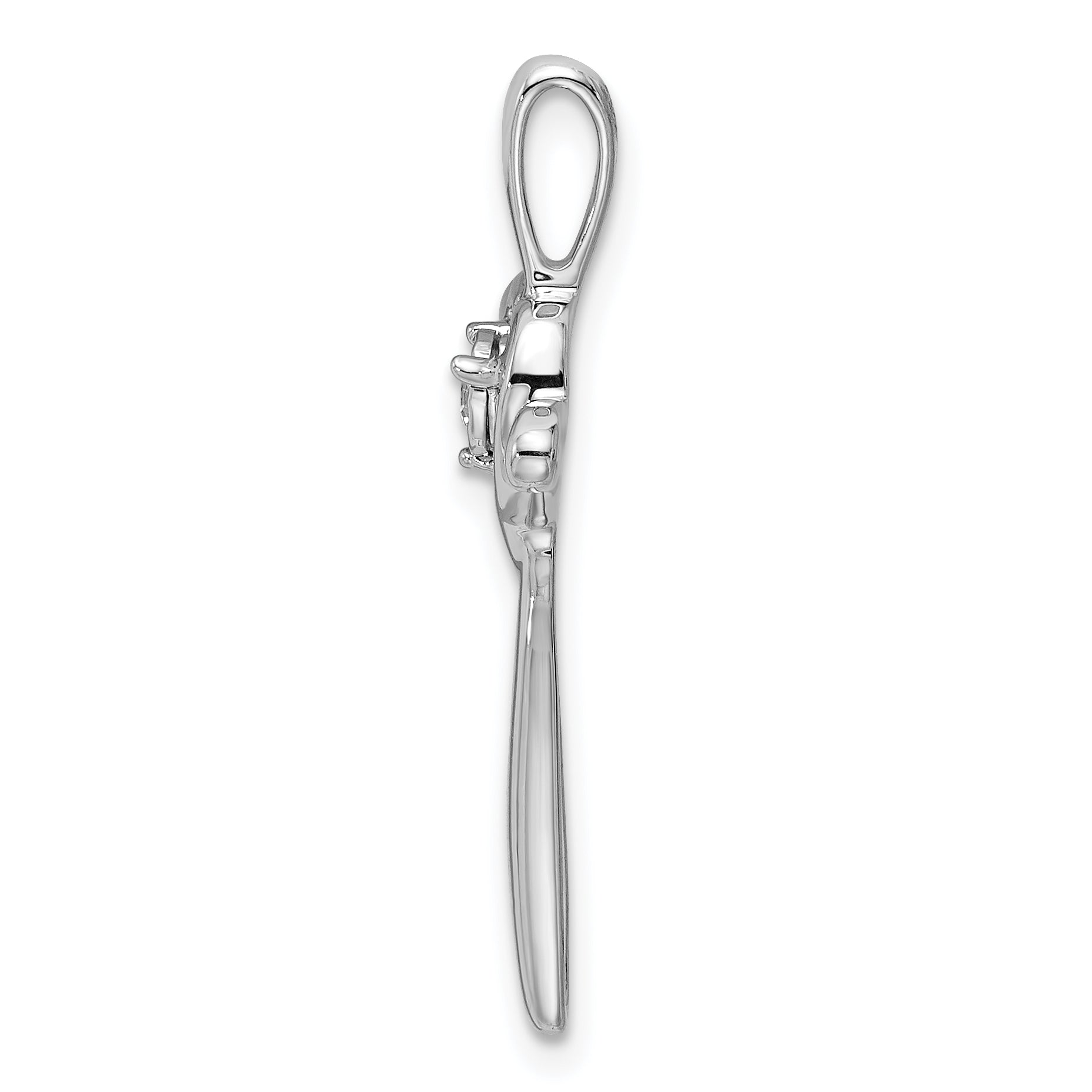 14k White Gold Diamond Slide Pendant