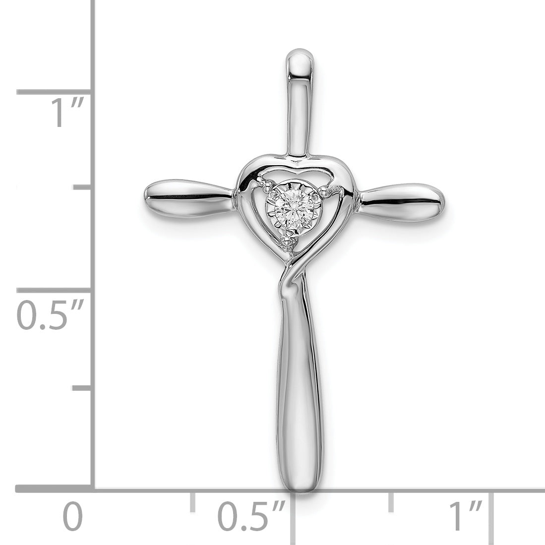 14k White Gold Diamond Slide Pendant
