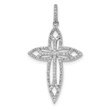 14k White Gold 1/4ct. Diamond Fancy Cross Pendant