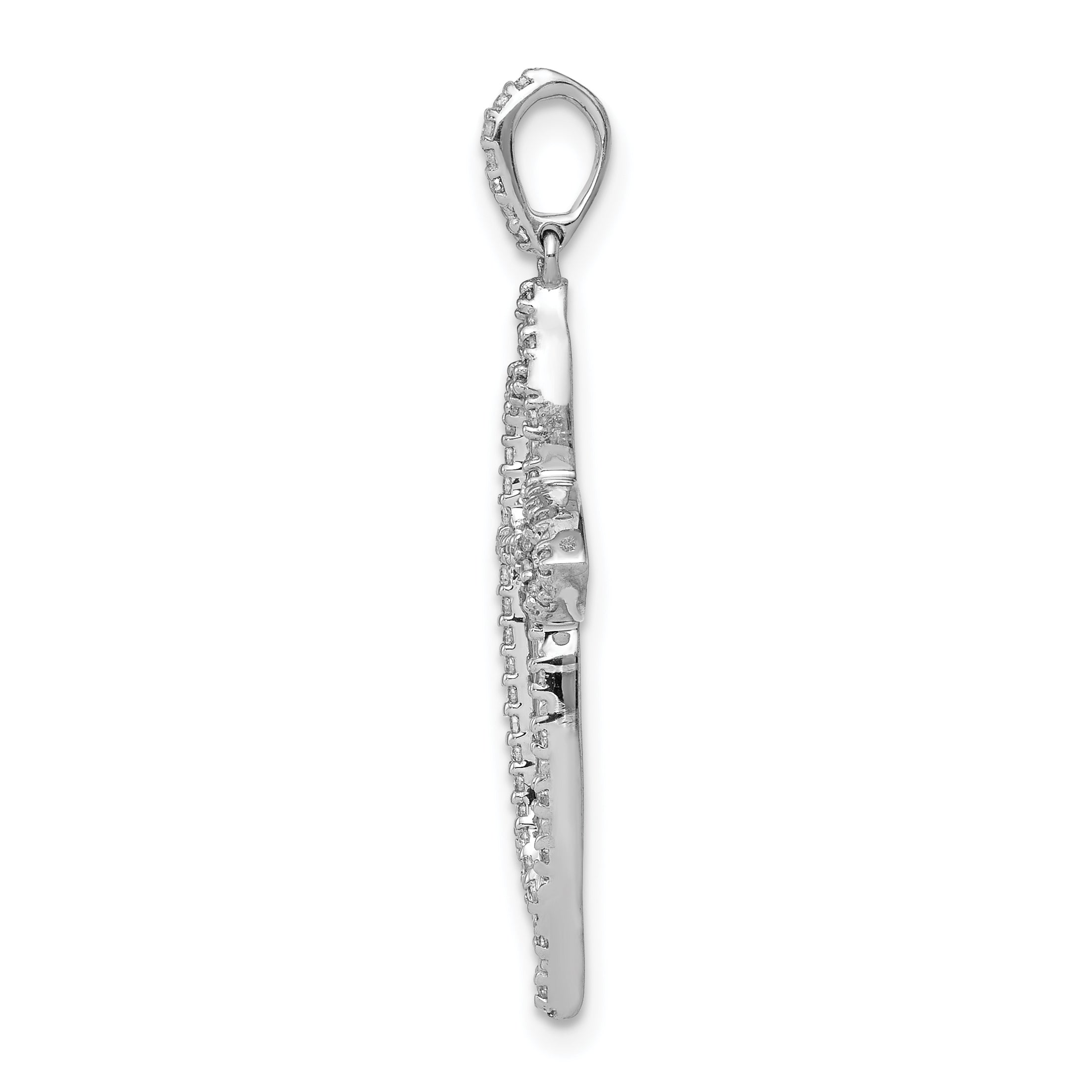 14k White Gold 1/4ct. Diamond Fancy Cross Pendant