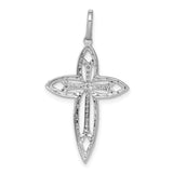 14k White Gold 1/4ct. Diamond Fancy Cross Pendant