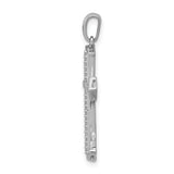 14k White Gold 1/8ct. Diamond Passion Cross Pendant