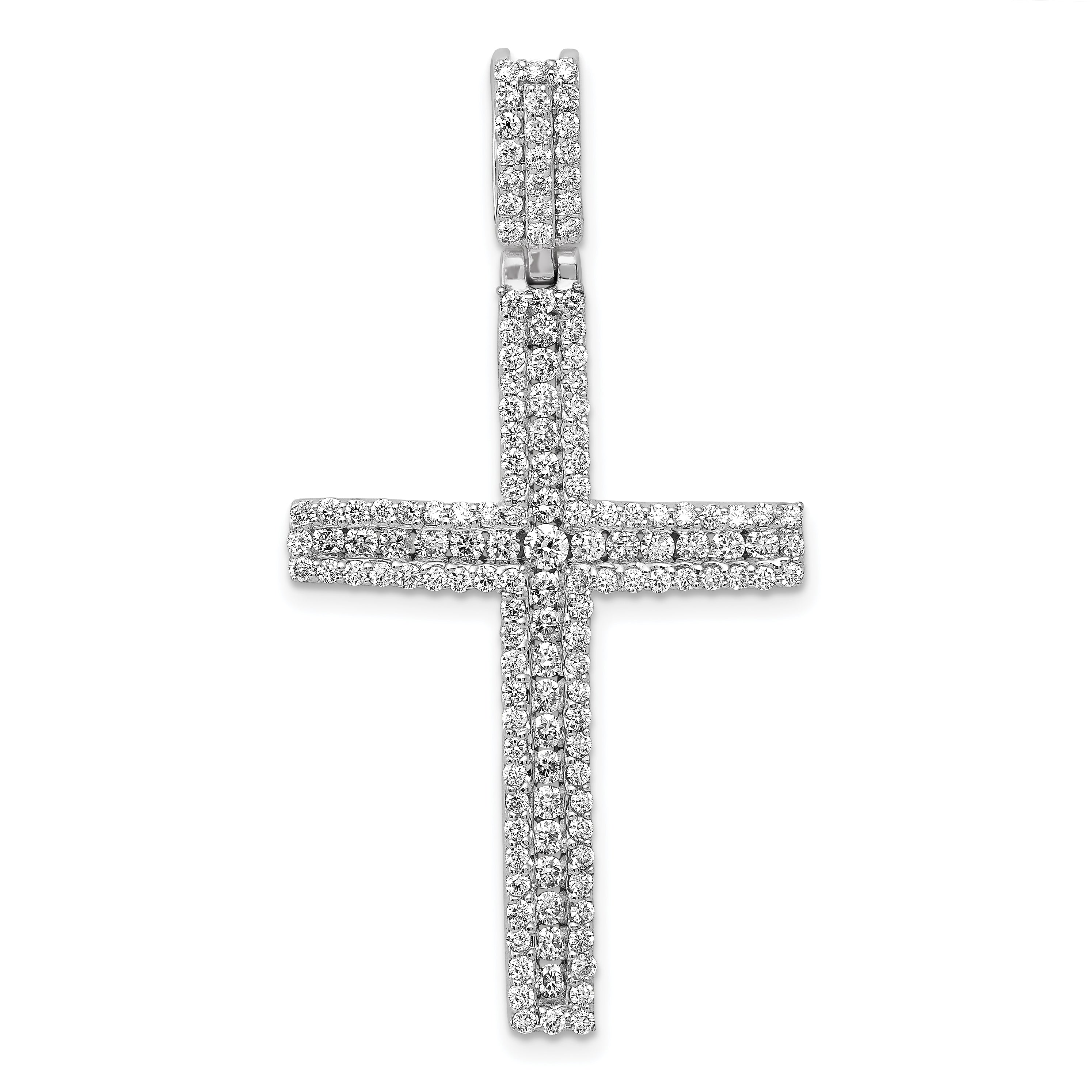 14k White Gold 1 1/10ct. Diamond Latin Cross Pendant