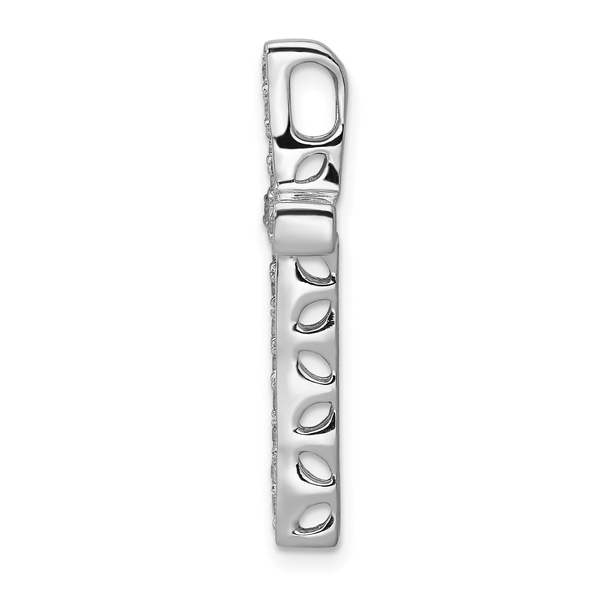 14k White Gold 3/8ct. Diamond Cross Chain Slide