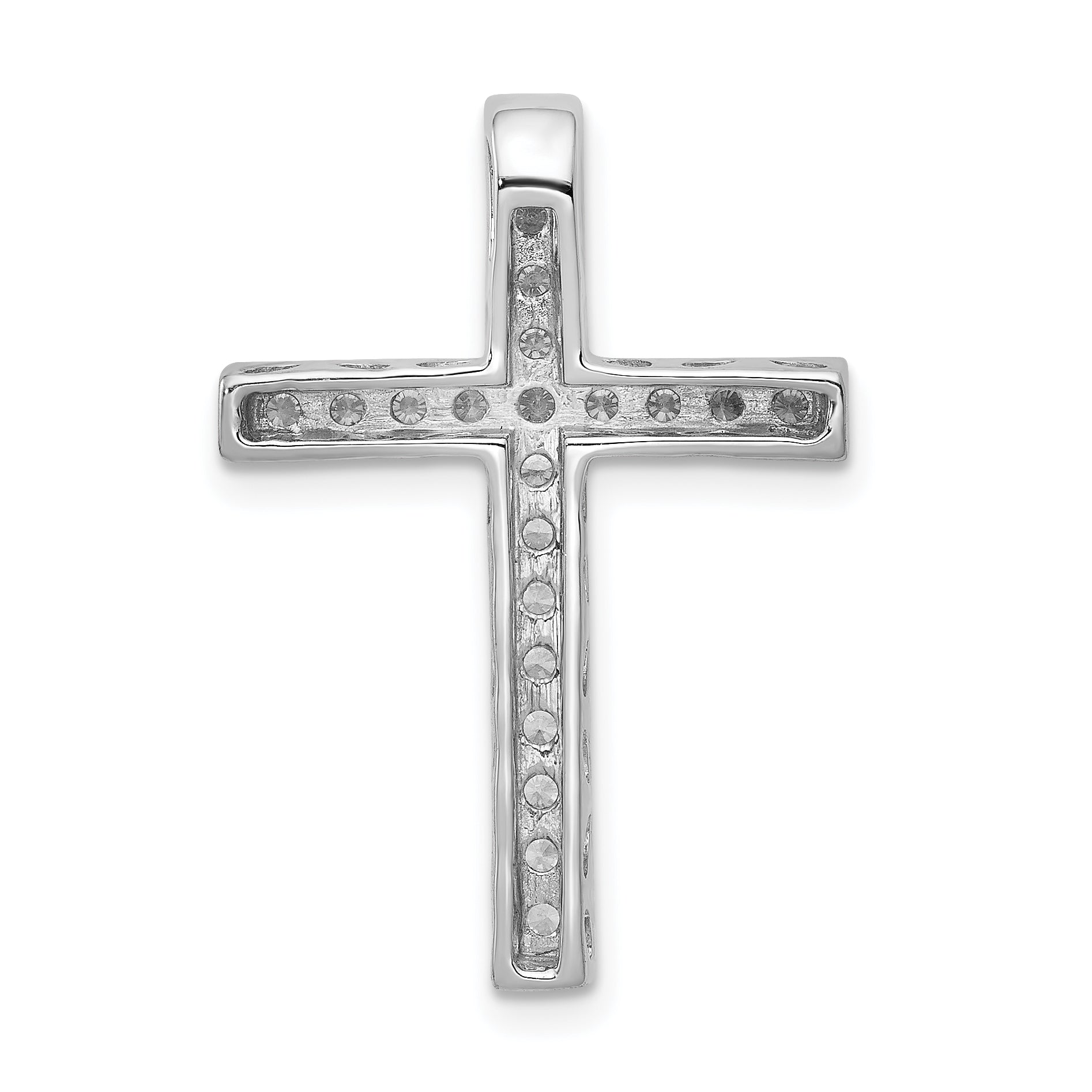 14k White Gold 3/8ct. Diamond Cross Chain Slide