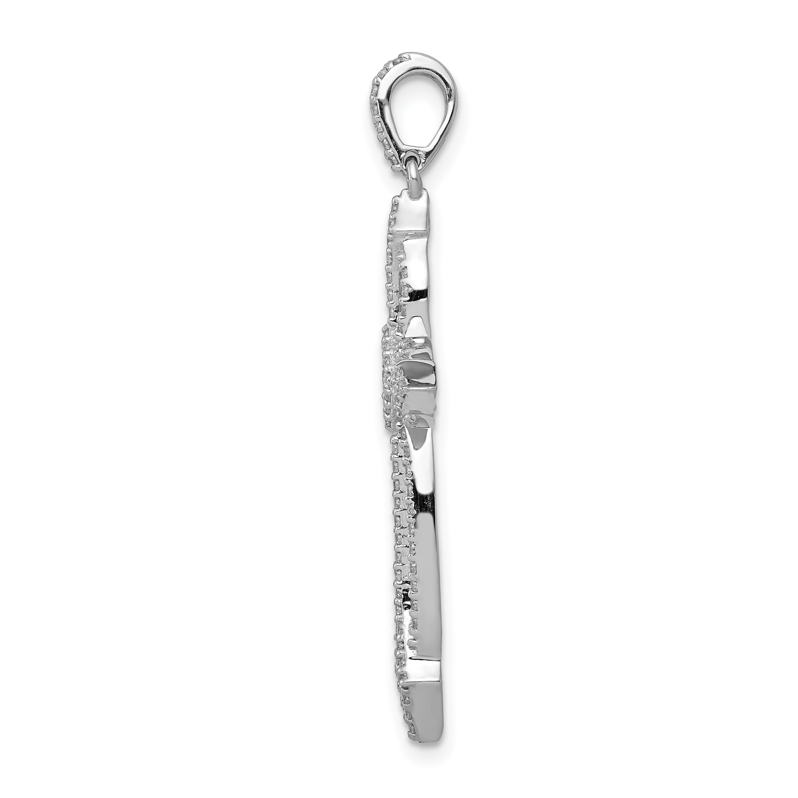 14k White Gold 1/3ct. Diamond Fancy Cross Pendant