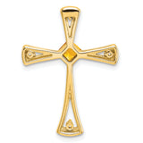14k Citrine and Diamond Cross Chain Slide
