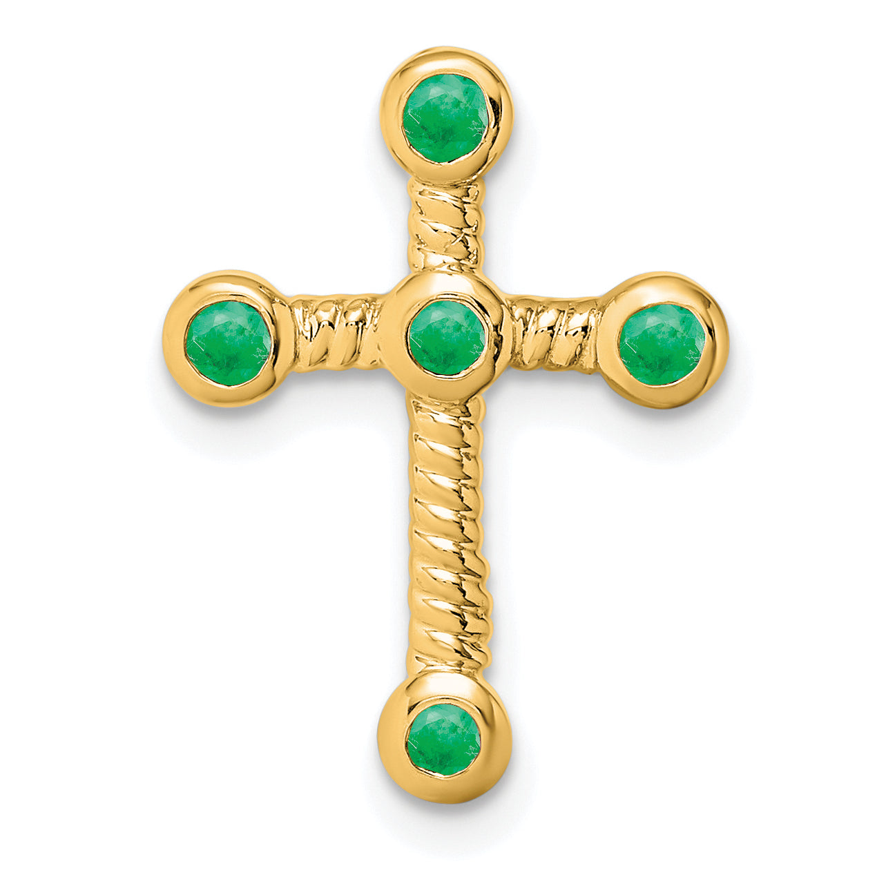 14k Emerald Cross Chain Slide